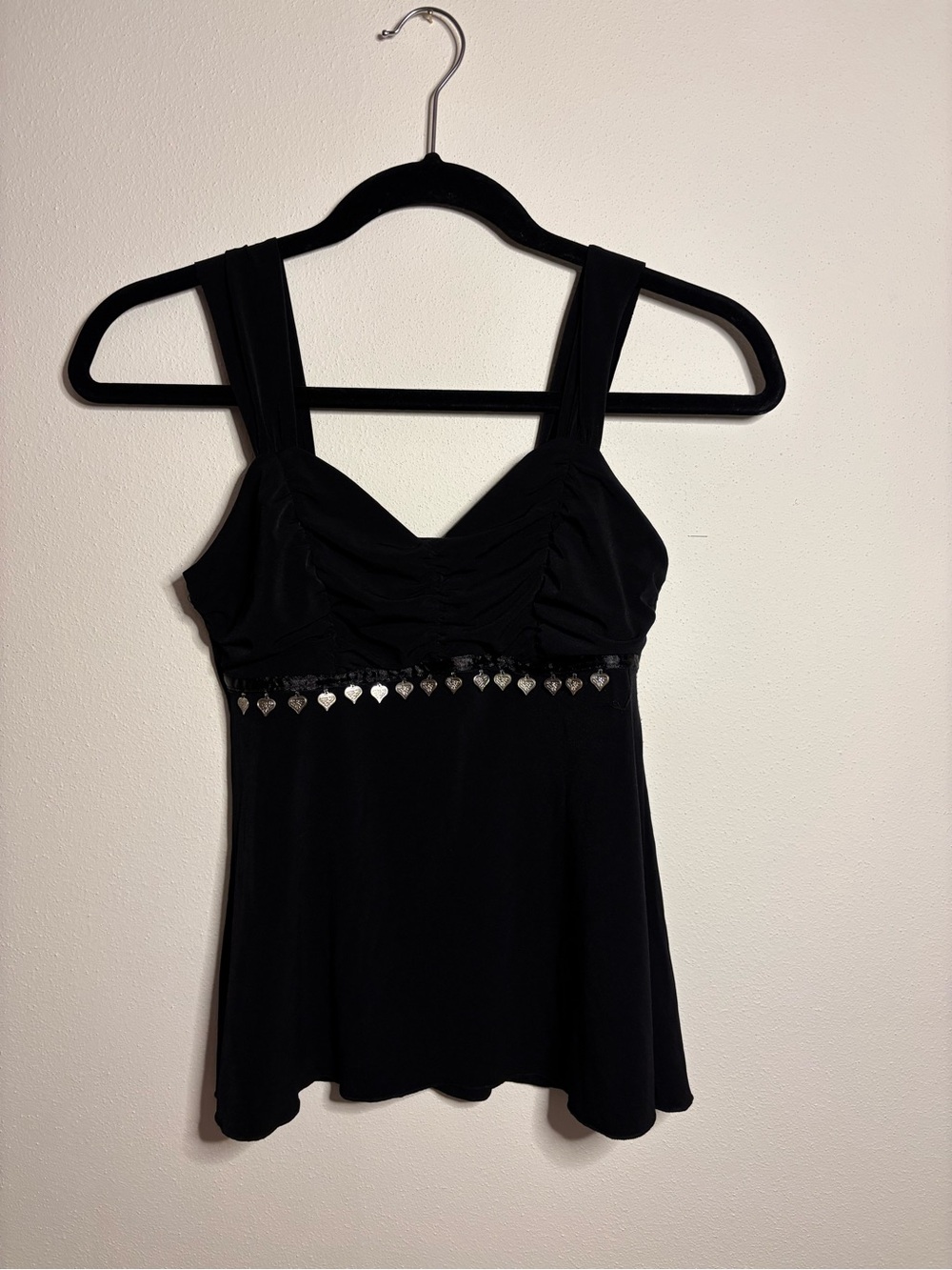 2000s Black Embellished Blouse